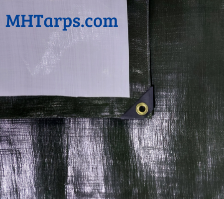 230gsm O.Green/White heavy duty with brass grommet