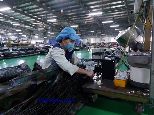 alumn eyelet for HDPE tarpaulin sheeting in Vietnam by MHTarps